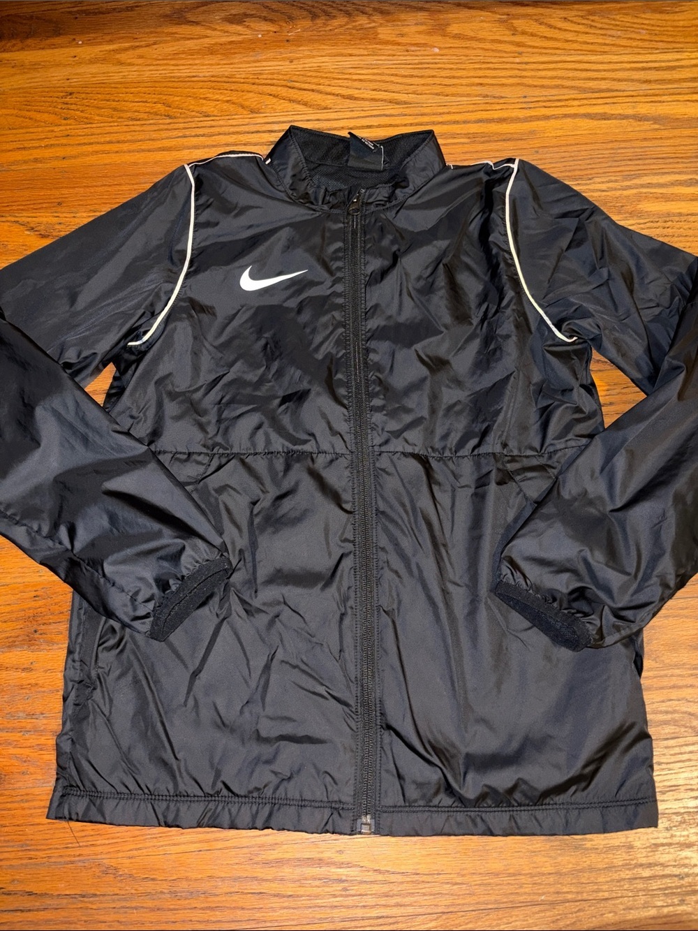 Nike Black Kids' Rain Jacket with White Swoosh